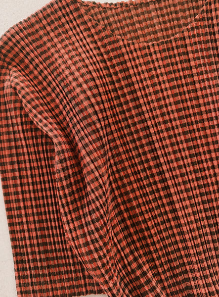 [Milla's Market] Pleats Please Orange Check Top